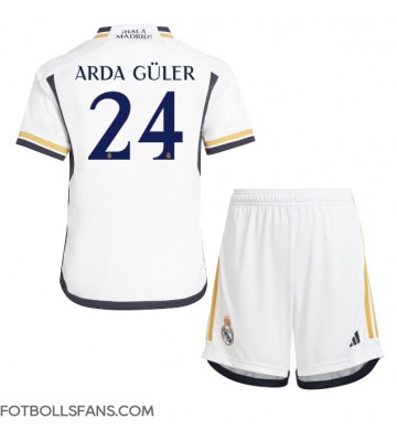 Real Madrid Arda Guler #24 Replika Hemmatröja Barn 2023-24 Kortärmad (+ Korta byxor)